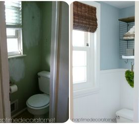 budget powder room makeover, bathroom ideas, small bathroom ideas, wall decor