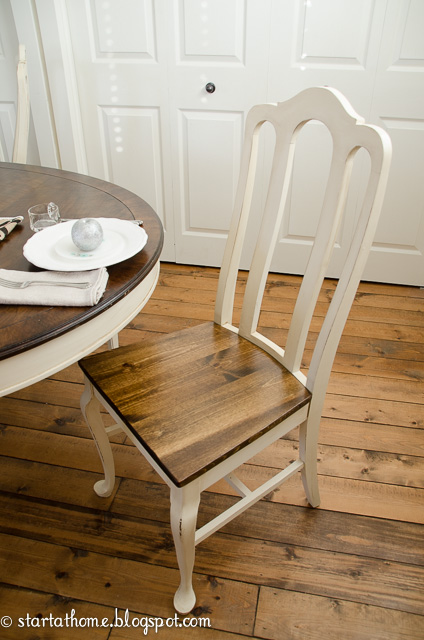 turn upholstered dining chair seats into wood, painted furniture, repurposing upcycling, woodworking projects