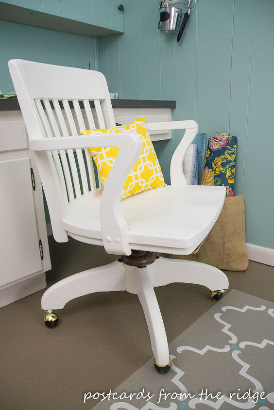 going old school with an office chair, painted furniture, repurposing upcycling