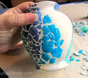 creating a mosaic vase with eggshells, crafts, decoupage, how to, repurposing upcycling