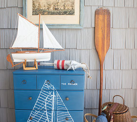 handpainted maritime blueprint dresser, how to, painted furniture