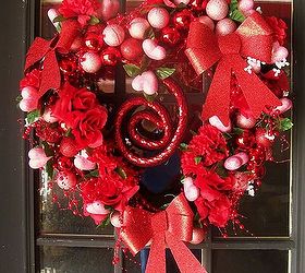 just sharing one of our valentine s day decorations, crafts, seasonal holiday decor, valentines day ideas, wreaths, Dressed in red and ready for our close up