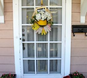 welcome garden wreath, container gardening, crafts, how to, repurposing upcycling, wreaths