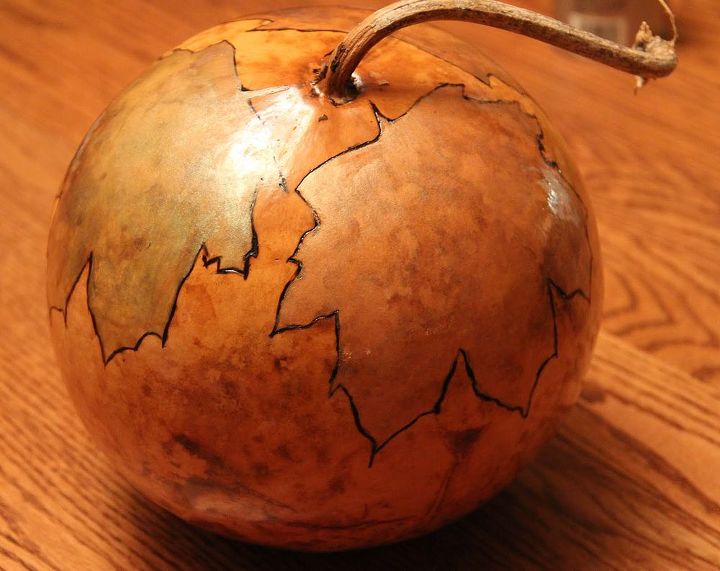 gourd art, Cleaned painted and sealed