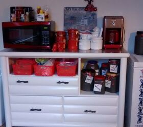 the new kitchen coffee stations, kitchen design, painted furniture, repurposing upcycling, storage ideas