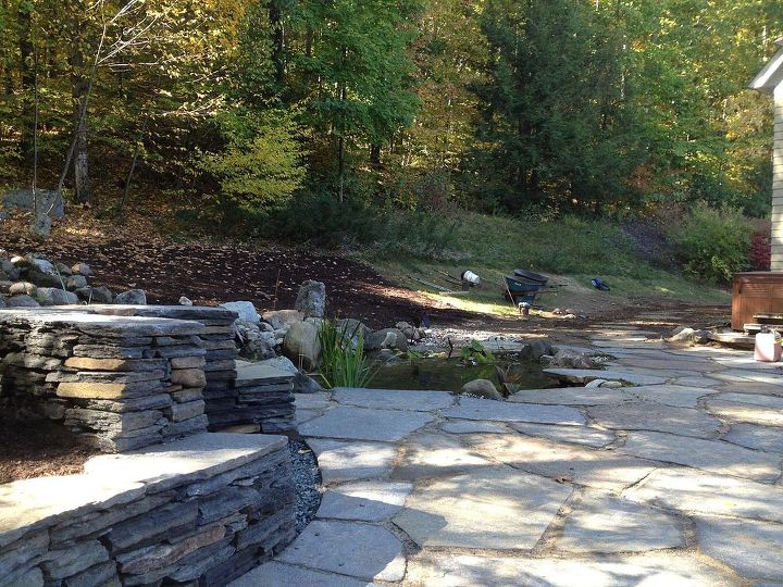pond and goshen stone patios west simsbury ct, concrete masonry, curb appeal, patio, ponds water features