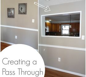 creating a pass through in our wall, kitchen design, living room ideas, painting, wall decor