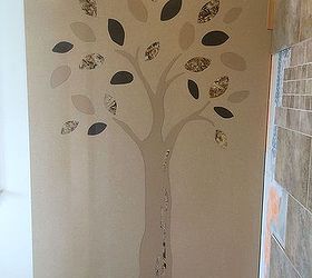 who doesn t like a tree in the shower, bathroom ideas, painting, wall decor