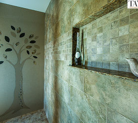 who doesn t like a tree in the shower, bathroom ideas, painting, wall decor