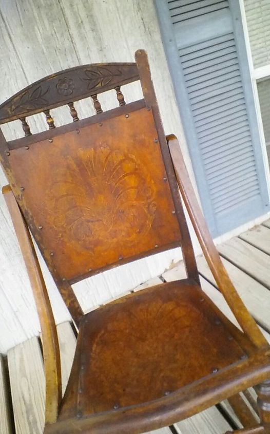 how do i clean this beautiful old rocker, wood backing