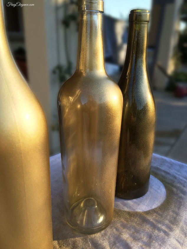 gold spray painted bottles, crafts, how to, repurposing upcycling