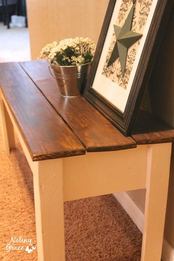 a painted bench makeover for 10, painted furniture