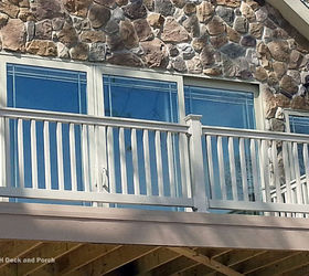 low maintenance decks, decks, outdoor furniture, outdoor living, Vinyl deck using Azek brownstone flooring with Longevity tan PVC railing