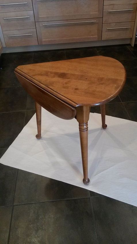small drop leaf table homemade chalk paint with art added, chalk paint, painted furniture