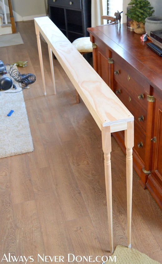 make this sofa table for 25, diy, how to, painted furniture, woodworking projects