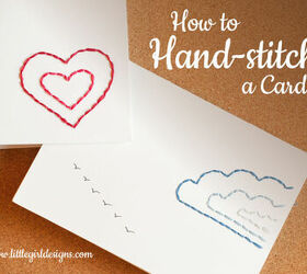 how to hand stitch a card, crafts, how to