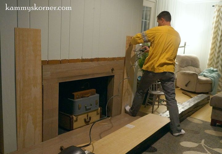 fireplace facelift beautiful mantel built with scraps, diy, fireplaces mantels, how to, living room ideas, repurposing upcycling
