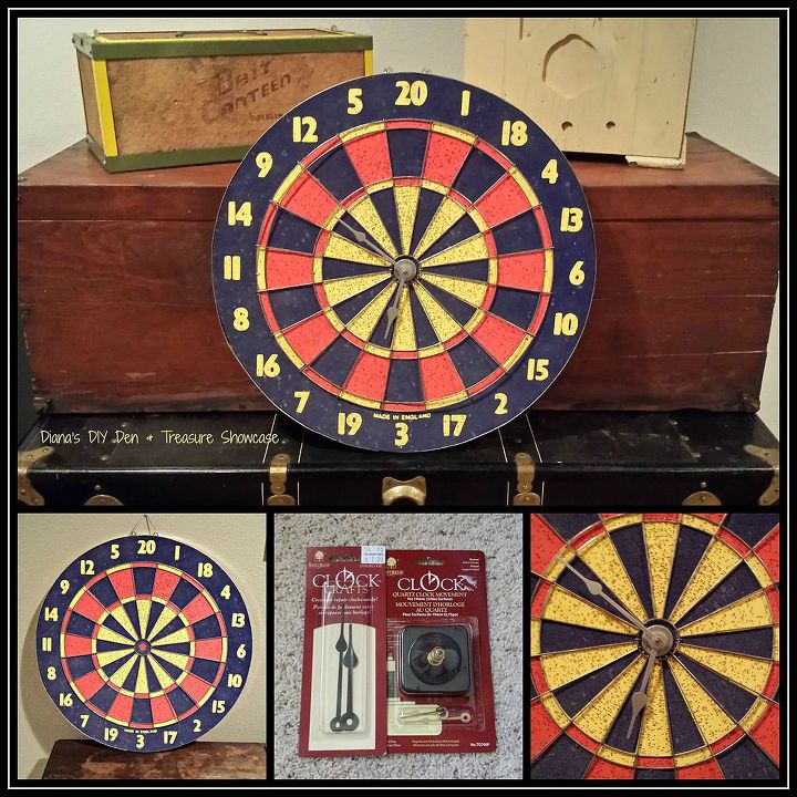 repurposed dart board clock, crafts, how to, repurposing upcycling
