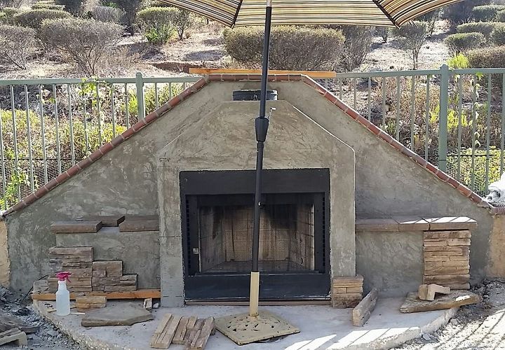 how to make a outdoor fireplace, diy, fireplaces mantels, gardening, how to