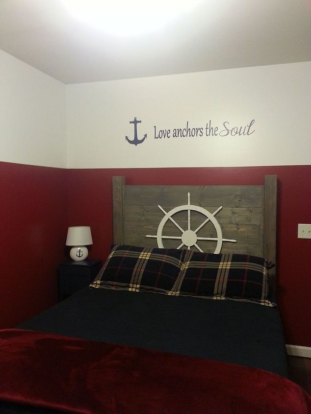 nautical guest room makeover, bedroom ideas, repurposing upcycling, wall decor