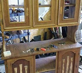 rustic glam hutch, painted furniture, repurposing upcycling