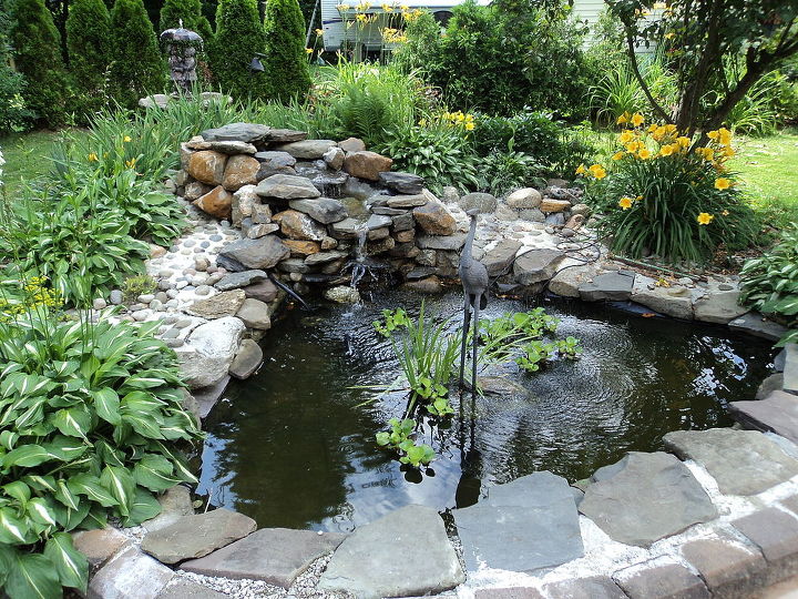 back yard pond project, landscape, outdoor living, ponds water features