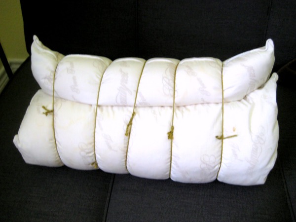 how to make a neck roll pillow, crafts, how to, repurposing upcycling, reupholster