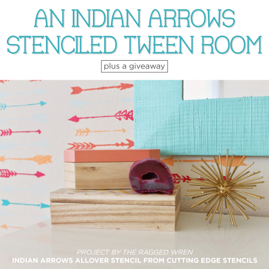 an indian arrows stenciled tween room a giveaway, bedroom ideas, painting, wall decor