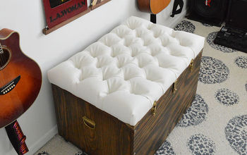 The Hardest Button to Button: A DIY Tufted Storage Ottoman.