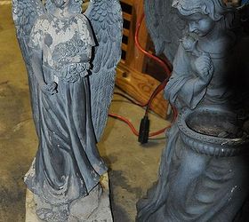 how do you locate materials to repaint faded resin blue green statues