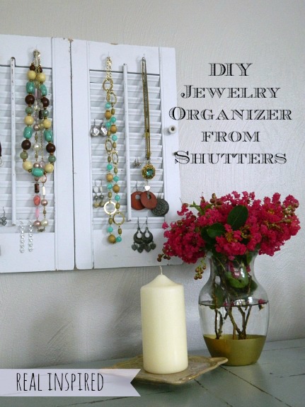 diy jewelry organizer from shutters, organizing, repurposing upcycling, wall decor