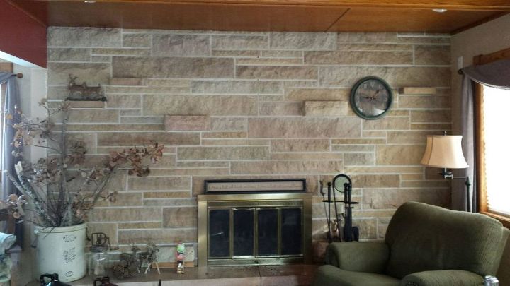 how to update a 1950s stone fireplace