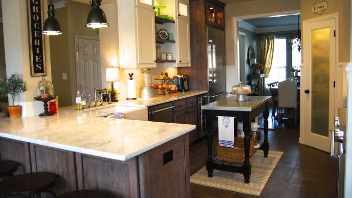 kitchen remodel mixes modern with rustic, home improvement, kitchen design, Tammy O Hearn ordered a customized center island from a Texas company and its zinc top from an Indiana company Photo courtesy of O Hearn