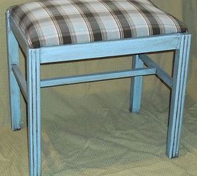 giving a little footstool a new life, painted furniture, reupholster