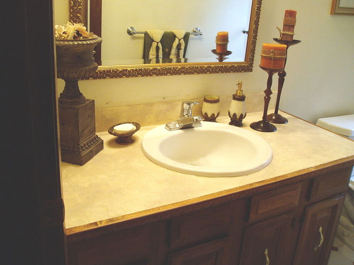 how to turn your tile counter top in to faux sandstone without removal