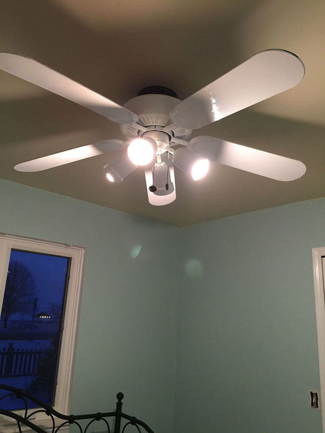 Painted Ceiling Fan And Bedroom Walls, Ceiling Fan Painting Ideas