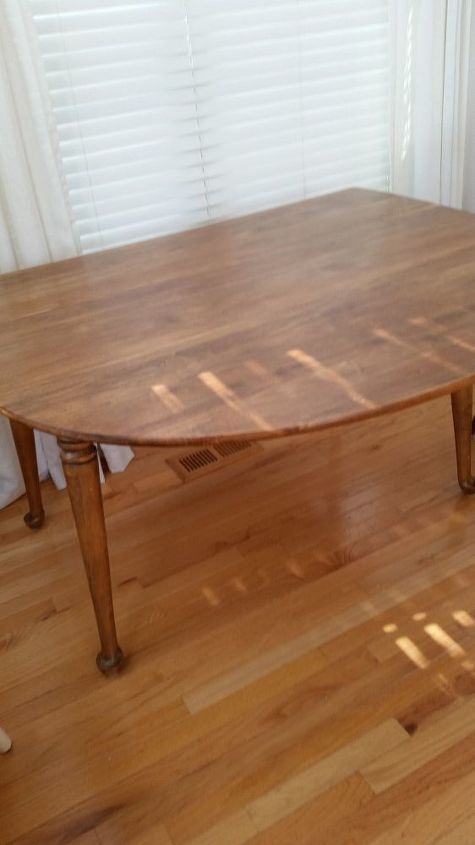 q what to do with a dropleaf table, painted furniture, The table is open on one side and was told it is cherry