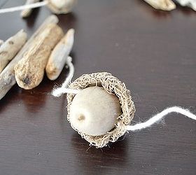 rustic and natural acorn and driftwood garland, crafts, how to, repurposing upcycling