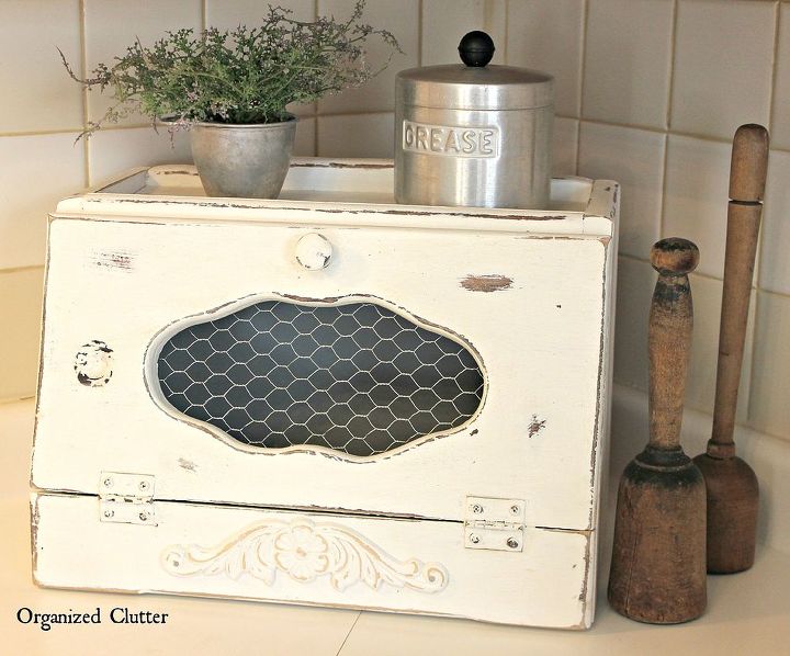 ugly thrift shop breadbox gets a facelift, chalk paint, crafts, repurposing upcycling, shabby chic