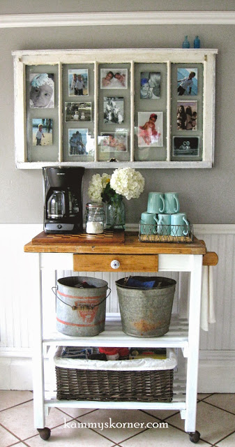 dirty paint shelf to cute coffee cart, kitchen island, painted furniture, repurposing upcycling