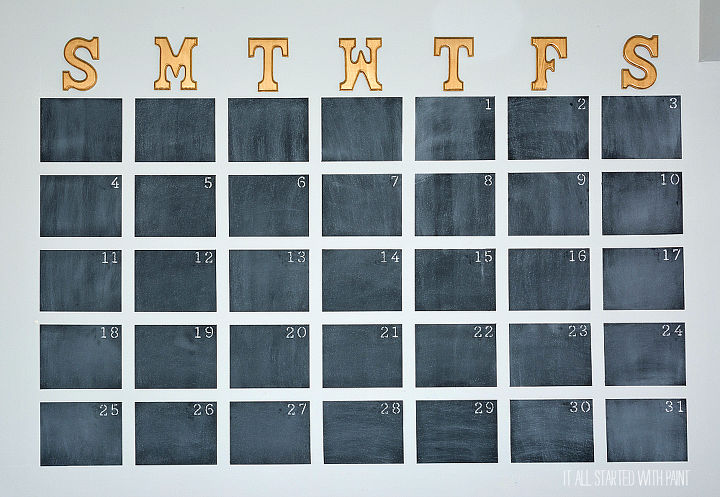 calendario de pared de gran tamao con pintura de pizarra