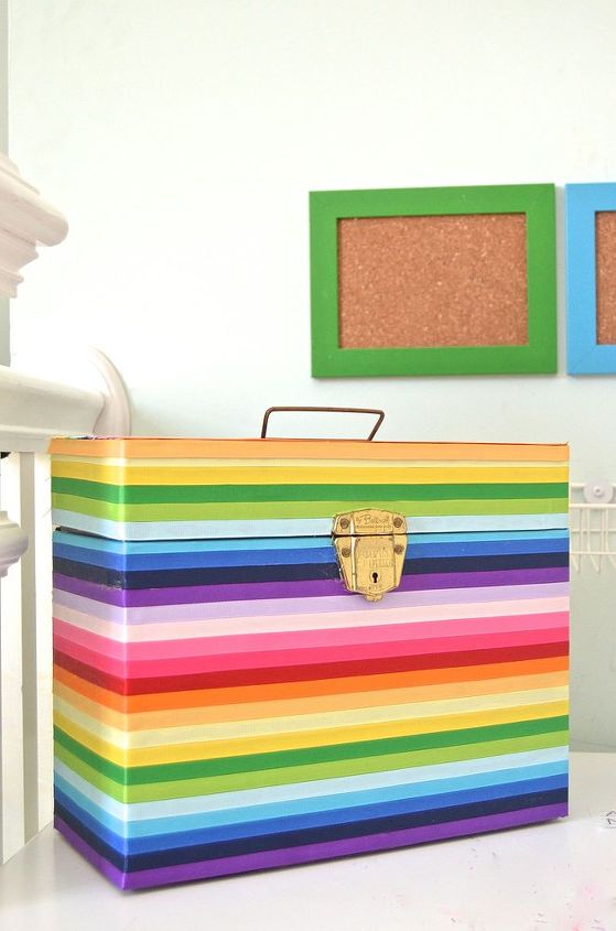 rainbow file box, crafts, how to, organizing, repurposing upcycling