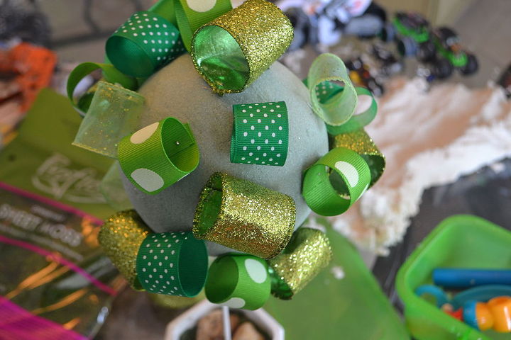 easy st patrick s day ribbon topiary, crafts, how to, seasonal holiday decor