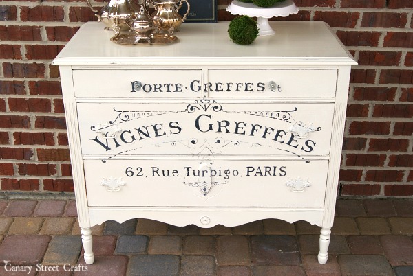 french graphic painted dresser, chalk paint, painted furniture, repurposing upcycling