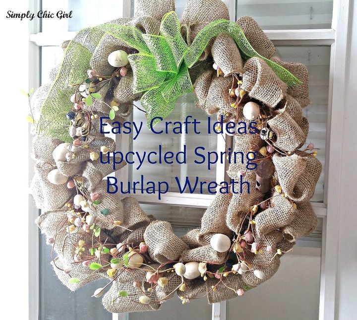 upcycled spring burlap wreath, crafts, seasonal holiday decor, wreaths