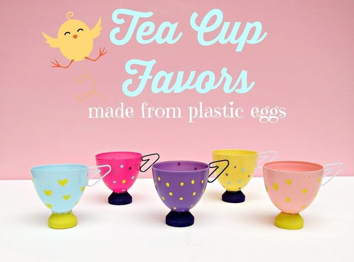 make tea cup favors or decor from plastic easter eggs, crafts, easter decorations, how to, repurposing upcycling, seasonal holiday decor