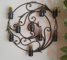 Recycled Wrought Iron Candle Holder Turned Into Planter