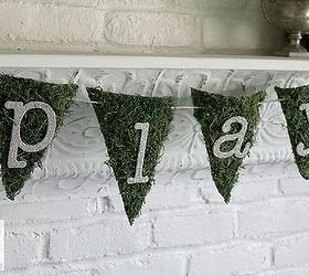 moss and glass glitter banner springforward easter banner, crafts, easter decorations, how to, seasonal holiday decor