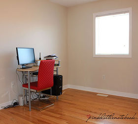 before after a pretty home office makeover, diy, home improvement, home office, painting, shelving ideas, Before