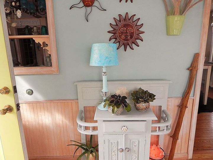 water color lamp shade redo, crafts, how to, lighting